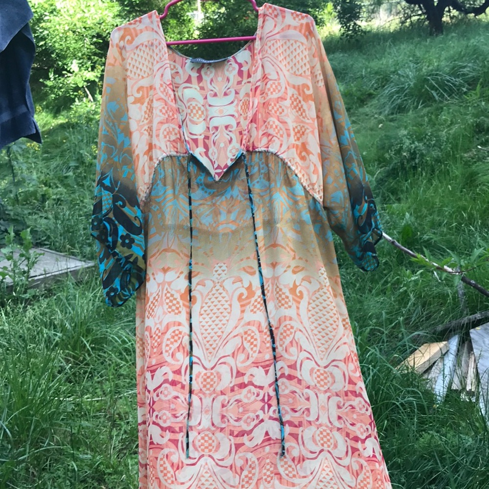 Gorgeous sheer multicolor kafta